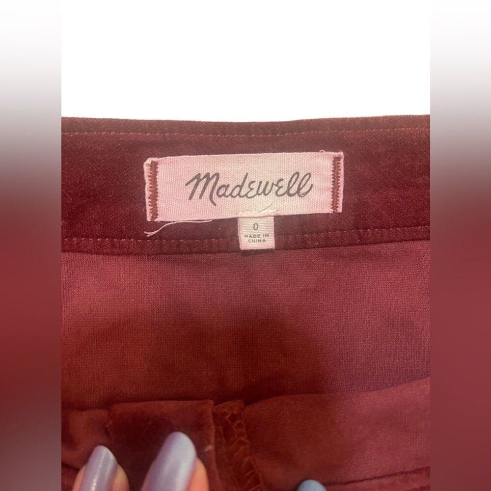 Madewell Merlot Studio Zip Skirt in Velvet Mini Skirt Size 0 - Picture 6 of 8